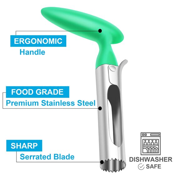 Asdirne Apfelentkerner, Apfelentkerner Entferner mit ABS-Griff und Gezackter Edelstahlklinge, Grün