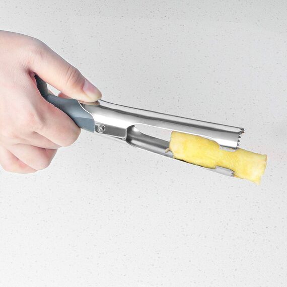 Asdirne Apfelentkerner, Apfelausstecher mit ABS Griff, Edelstahlklinge in Lebensmittelqualität und Gezahnter Rand, Praktischer Apfelkernausstecher,Grau