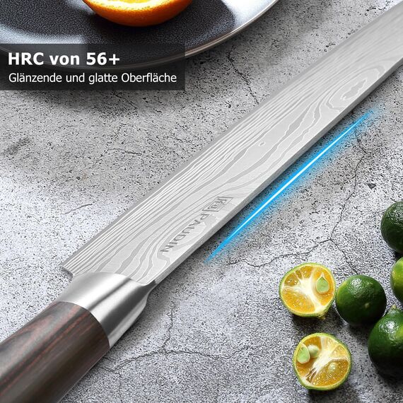 PAUDIN Kochmesser, Klingenlänge 20 cm Profi Küchenmesser Messer Chefmesser Allzweckmesser aus hochwertigem Carbon Edelstahl, Extra Scharfe Messerklinge mit ergonomischem Griff