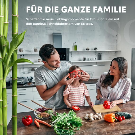 Exitoso Frühstücksbrettchen 6er Set aus Bambus 22 x 14 cm | Antibakterielles Brettchen Set | Schnittfeste, messerschonende Brottbretter | Schneidebretter für die Küche