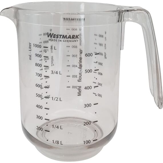 Westmark Back-Set: 1 Quirltopf + 1 Messkanne mit Skala, Volumen: je 1 l, Kunststoff, Weiß/Transparent, 306822E9