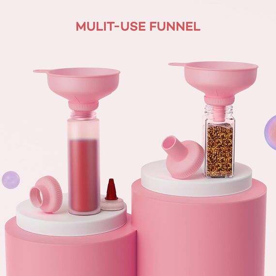 Pisol Breiter Mund Küchen Trichter, Lebensmittelqualität Kunststoff-Kochkonservierungstrichter mit 4 Größen Ausläufen zum Befüllen von breiten und regulären Mason Jars, Gewürzen, Shampoo