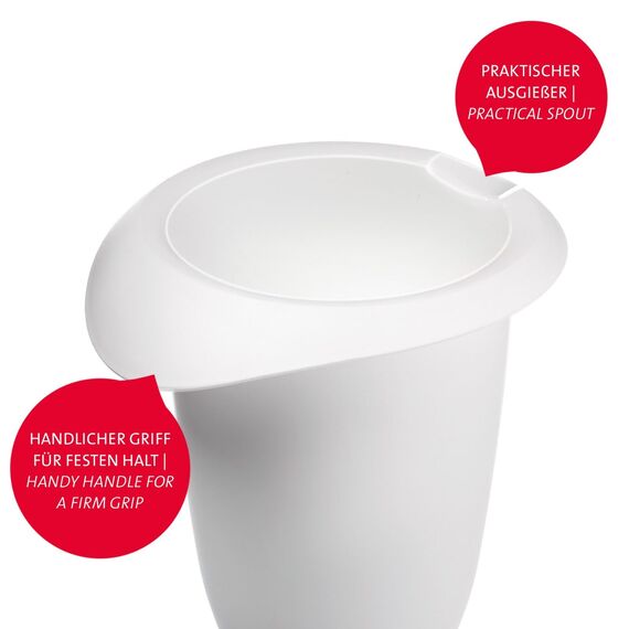 Westmark Back-Set: 1 Quirltopf + 1 Messkanne mit Skala, Volumen: je 1 l, Kunststoff, Weiß/Transparent, 306822E9