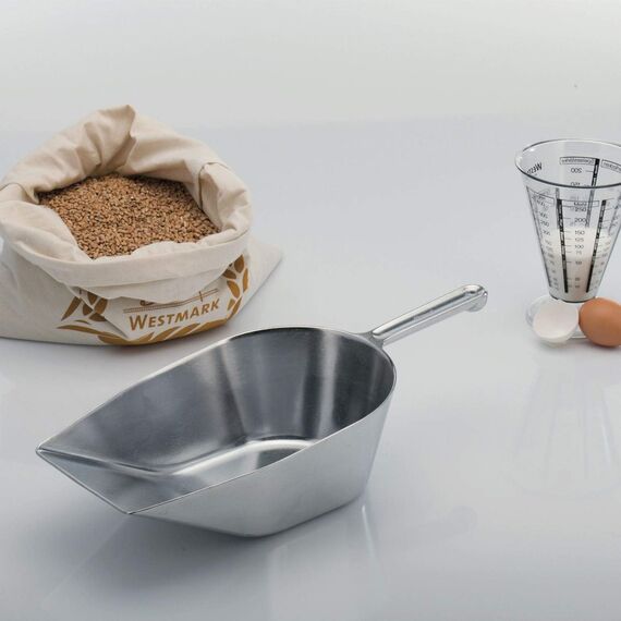 Westmark Back-/Abwiege-/Abfüllschaufel, Füllvolumen: 2580 ml (ca. 2350 g Mehl), Aluminium, Hygia, Silber, 92012291