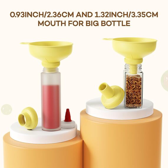 Pisol Breiter Mund Küchen Trichter, Lebensmittelqualität Kunststoff-Kochkonservierungstrichter mit 4 Größen Ausläufen zum Befüllen von breiten und regulären Mason Jars, Gewürzen, Shampoo