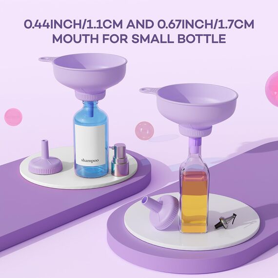 Pisol Breiter Mund Küchen Trichter, Lebensmittelqualität Kunststoff-Kochkonservierungstrichter mit 4 Größen Ausläufen zum Befüllen von breiten und regulären Mason Jars, Gewürzen, Shampoo