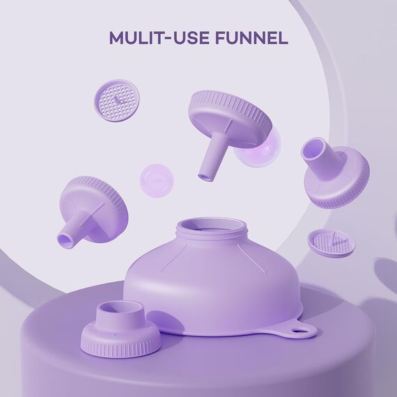 Pisol Breiter Mund Küchen Trichter, Lebensmittelqualität Kunststoff-Kochkonservierungstrichter mit 4 Größen Ausläufen zum Befüllen von breiten und regulären Mason Jars, Gewürzen, Shampoo