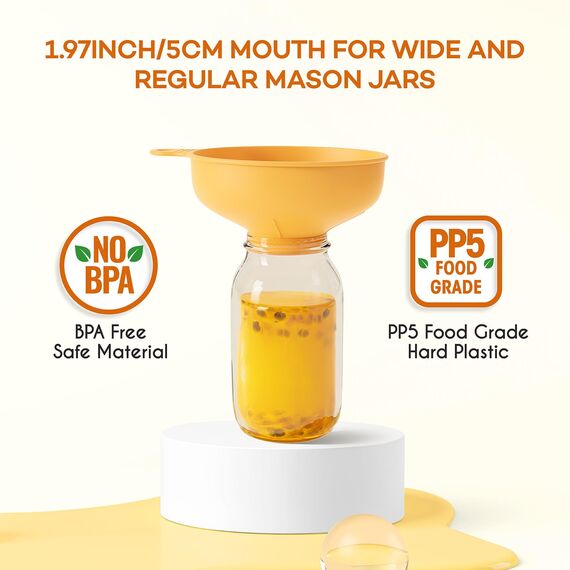 Trichter mit 4 verschiedenen Ausgießgrößen und 2 Größen an Sieben - Ideal für kleine und mittlere Flaschen, Einwecken, Öl, Gewürze und mehr