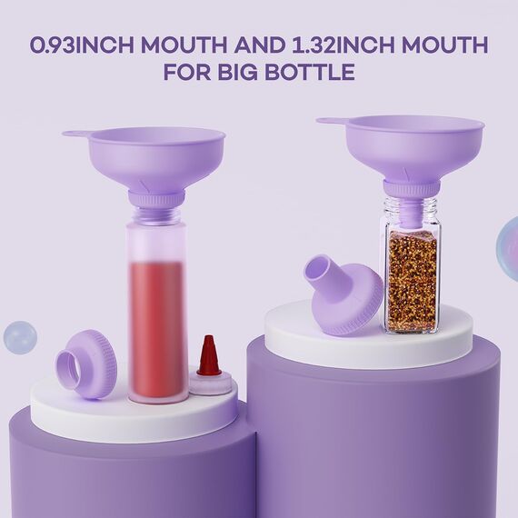 Pisol Breiter Mund Küchen Trichter, Lebensmittelqualität Kunststoff-Kochkonservierungstrichter mit 4 Größen Ausläufen zum Befüllen von breiten und regulären Mason Jars, Gewürzen, Shampoo