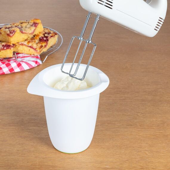 Westmark Back-Set: 1 Quirltopf + 1 Messkanne mit Skala, Volumen: je 1 l, Kunststoff, Weiß/Transparent, 306822E9