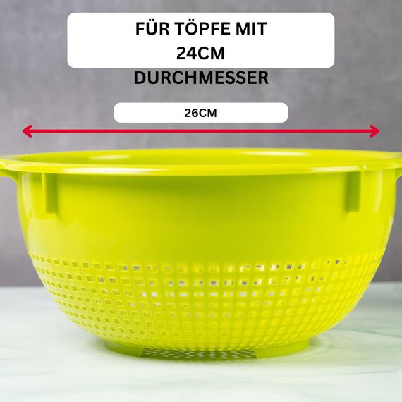 Westmark Seiher/Sieb, Mit Griffmulden und Aufsatzrasten, Kunststoff, Grün, 2126221A