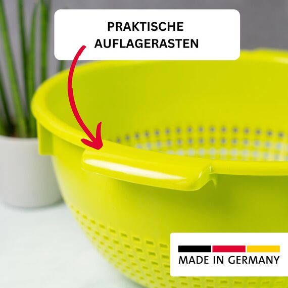 Westmark Seiher/Sieb, Mit Griffmulden und Aufsatzrasten, Kunststoff, Grün, 2126221A