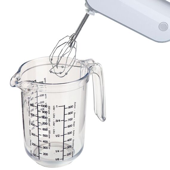 Westmark Gerda Messbecher 1l - Messskalen für Gramm (für Mehl, Zucker, Reis und Grieß), Liter & Milliliter - Made in Germany - Kunststoff - 18 x 12,4 x 16,5 cm (transparent)