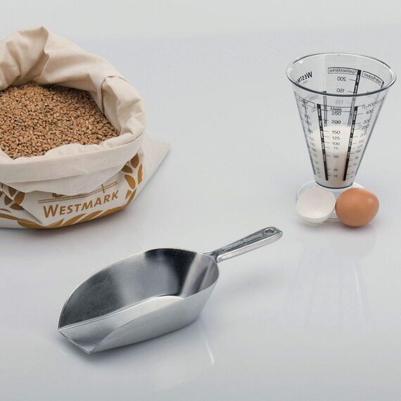 Westmark Abwiege-/Abfüll-/Futter-/Sackschaufel, Füllvolumen: 300 ml (ca. 290 g Mehl), Aluminium, Hygia, Silber, 91512291