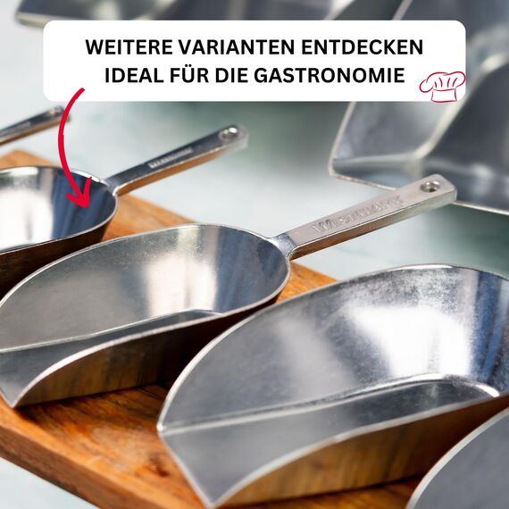 Westmark Back-/Abwiege-/Abfüllschaufel, Füllvolumen: 113 ml (ca. 110 g Mehl), Aluminium, Hygia, Silber, 91312291