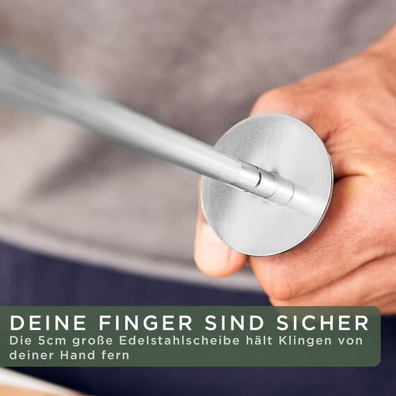 WALDWERK Premium Wetzstahl - Messerschärfer aus gehärtetem Stahl und mit edlem Holzgriff - 100% plastikfreier Wetzstahl für Messer - hochwertiger Messerschleifer - Messer schärfen wie ein Profi