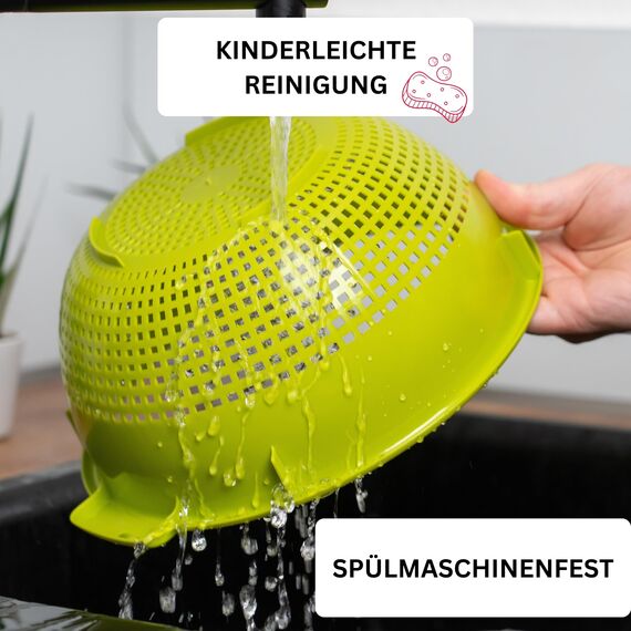 Westmark Seiher/Sieb, Mit Griffmulden und Aufsatzrasten, Kunststoff, Grün, 2126221A