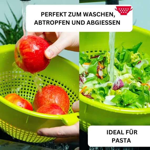 Westmark Seiher/Sieb, Mit Griffmulden und Aufsatzrasten, Kunststoff, Grün, 2126221A