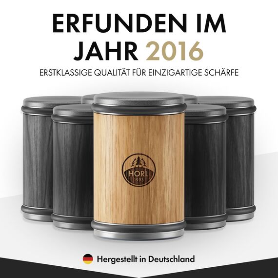 HORL2 Eiche Rollschleifer Messerschärfer: Schärfen Sie Ihre Messer mühelos! Deutscher Präzisions-Küchenmesserschärfer für rasiermesserscharfe Klingen mit magnetischer Halterung, 15° & 20° Winkel