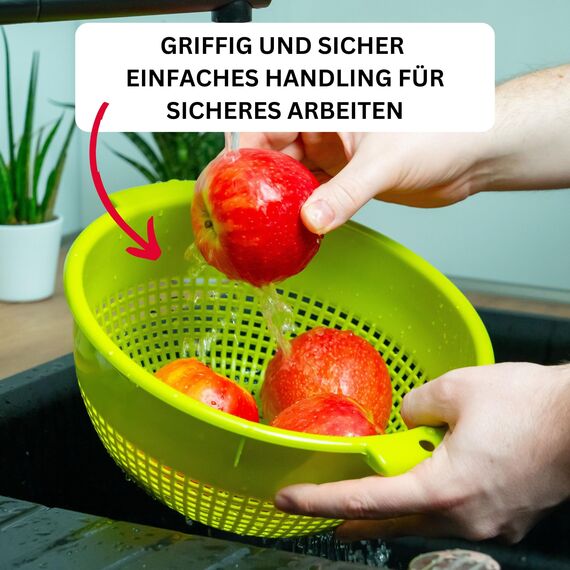 Westmark Seiher/Sieb, Mit Griffmulden und Aufsatzrasten, Kunststoff, Grün, 2126221A