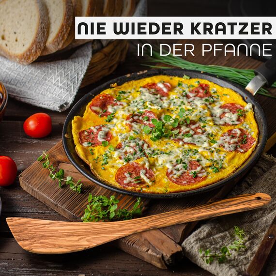 GOLDENBERG® Premium Kochlöffel Set - Made in Europe - feinstes Olivenholz aus Italien - robust, langlebig & antibakteriell -Kochlöffel Holz & Pfannenwender Holz - Kochbesteck Set