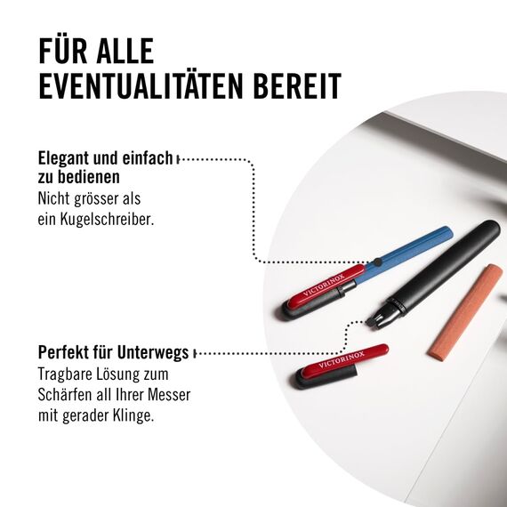 Victorinox Dual-Messerschärfer Outdoor, für Schweizer Taschenmesser, Schleifstein klein, schwarz