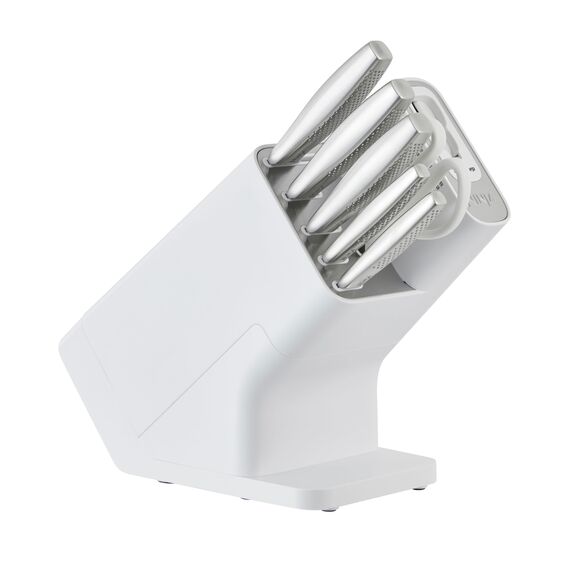 Ninja StaySharp Messerset, Edelstahl 6-teiliges Messerset mit integriertem Messerschärfer, mit Küchen- und Kräuterschere, Weiß, K62006EUWH