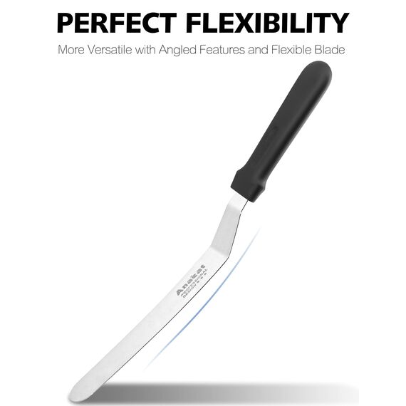 Anaeat Glasurspatel, professioneller, abgewinkelter, versetzter Kuchenspatel mit 25 cm langer Edelstahlklinge – verdicktes Zuckergussmesser zum Dekorieren von Kuchen, Gebäck und Backen