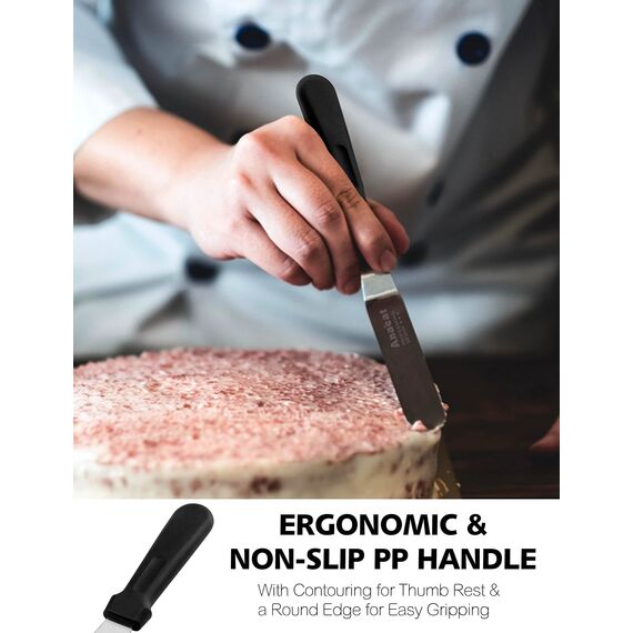 Anaeat Glasurspatel, professioneller, abgewinkelter, versetzter Kuchenspatel mit 30 cm langer Edelstahlklinge – verdicktes Zuckergussmesser zum Dekorieren von Kuchen, Gebäck und Backen