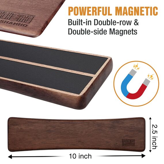 HOSHANHO Magnetleiste Messer, Messerhalter Magnetisch für Wand, Magnet Messerhalter Holz Knife Holder für Utensilien und Aufbewahrung Magnetisch Werkzeuge, 25cm