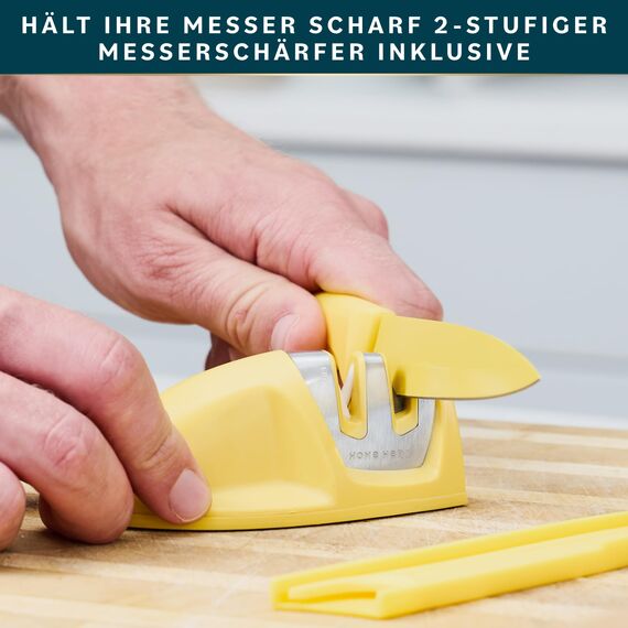 Home Hero Küchenmesser - Professionelle Küchenmesser aus Edelstahl - Messer- und Küchenutensilien-Set (11 Stück mit Scheide – Mehrfarbig)