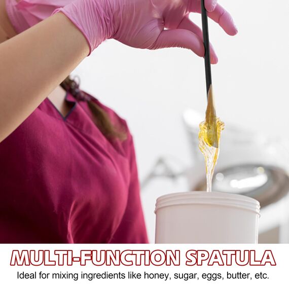 Anaeat Mini-Silikonspatel – Set mit 4 multifunktionalen kleinen Küchenschabern und winzigen Make-up-Schönheitsspateln, wiederverwendbar für Marmeladengläser, schmale Dosen und dünne Flaschen (Schwarz)