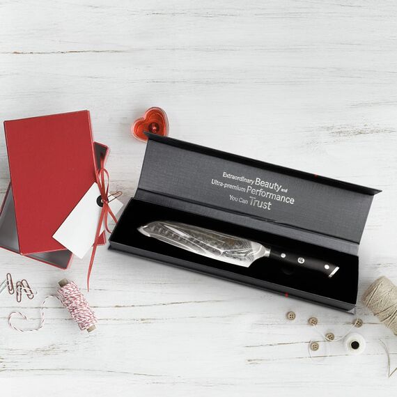 SHAN ZU Damast Santokumesser Kochmesser 67 Schichten Damastmesser Küchenmesser mit G10 Griff - PRO Series