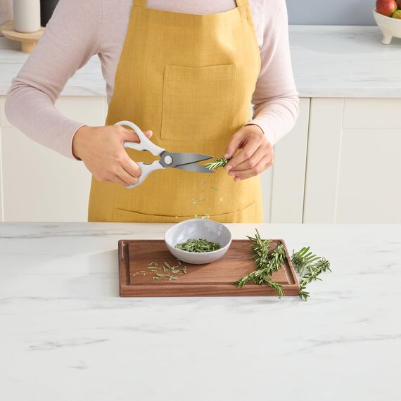 Ninja StaySharp Messerset, Edelstahl 6-teiliges Messerset mit integriertem Messerschärfer, mit Küchen- und Kräuterschere, Weiß, K62006EUWH