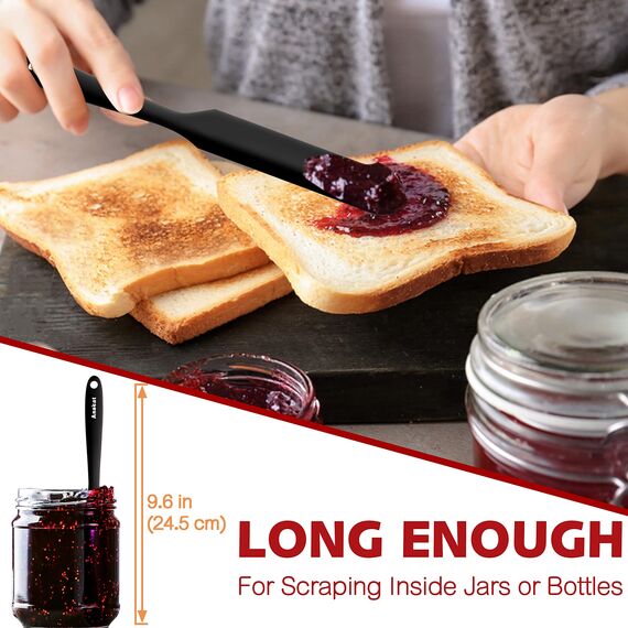 Anaeat Silikon-Spatel-Set, 5-teilig - Nahtloses Design - Antihaft-Rubber-Spateln BPA-frei, Küchenschaber flexibel für einfaches Backen, Kochen, Abkratzen & Mischen, hitzebeständig & spülmaschinenfest