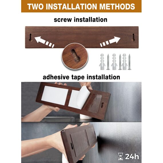 HOSHANHO Magnetleiste Messer, Messerhalter Magnetisch für Wand, Magnet Messerhalter Holz Knife Holder für Utensilien und Aufbewahrung Magnetisch Werkzeuge, 40cm