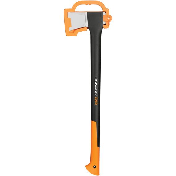 Fiskars Spaltaxt, Inklusive Klingen- und Transportschutz, Länge: 71 cm, Antihaftbeschichtet, Hochwertige Stahl-Klinge/Glasfaserverstärkter Kunststoff-Stiel, Schwarz/Orange, X21–L, 1,63 kg, 1015642
