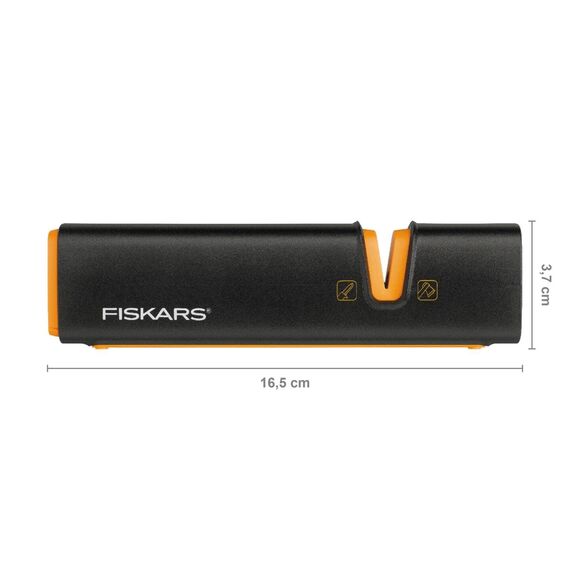 Fiskars Axt- und Messerschärfer, Keramik- Schleifkopf/Gehäuse aus glasfaserverstärktem Kunststoff, Schwarz/Orange, Xsharp, 1000601
