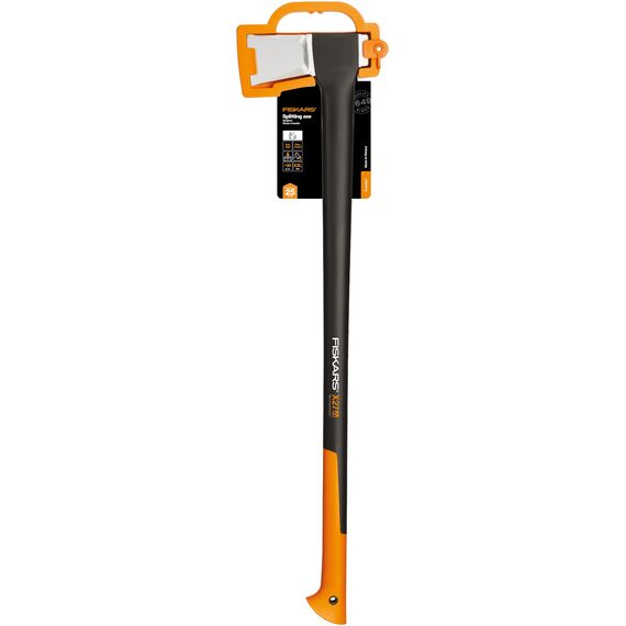 Fiskars Spaltaxt, Inklusive Klingen-/Transportschutz, Länge: 96 cm, Antihaftbeschichtet, Hochwertige Stahl-Klinge/Glasfaserverstärkter Kunststoff-Stiel, Schwarz/Orange, X27–XXL, 2,57 kg, 1015644