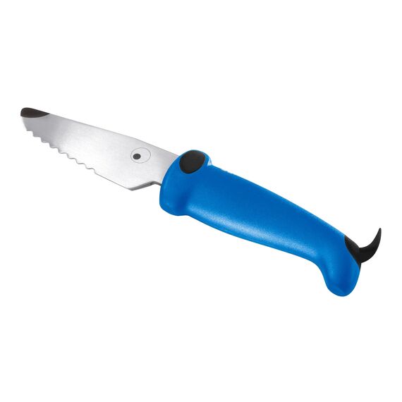 KUHN RIKON Kinderkitchen Messer Hund mit Zähnen blau, Kindermesser ab 3 Jahren, Stainless Steel