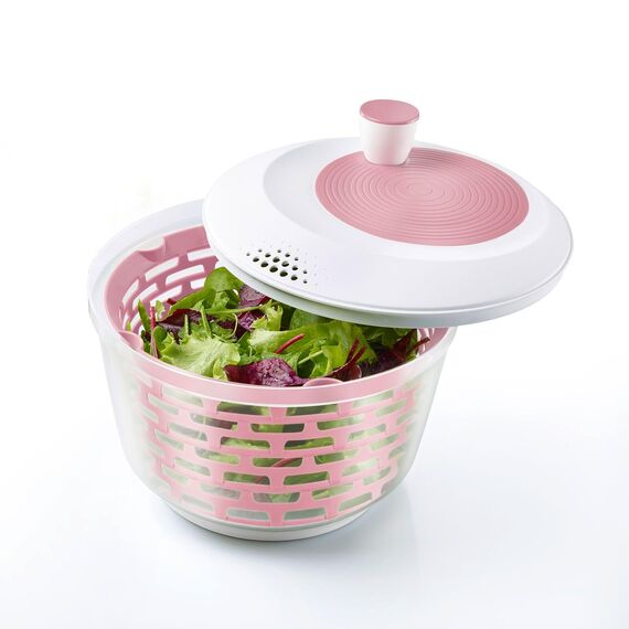 Westmark Salatschleuder – Fassungsvermögen: 4,4 Liter, ø 23,5 cm, Kunststoff, BPA-frei, Spinderella – Rosa
