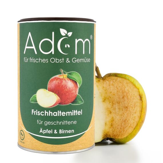 Adam Frischhaltelösung für Obst & Gemüse – hält Äpfel & Birnen bis 7 Tage frisch, verhindert Braunverfärbung, geschmacksneutral, lange Aufbewahrung – Antioxidationsmittel, 850 g…