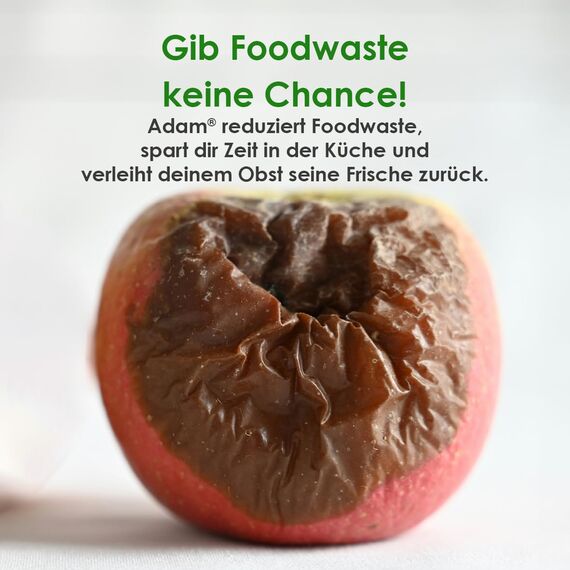Adam Frischhaltelösung für Obst & Gemüse – hält Äpfel & Birnen bis 7 Tage frisch, verhindert Braunverfärbung, geschmacksneutral, lange Aufbewahrung – Antioxidationsmittel, 850 g…