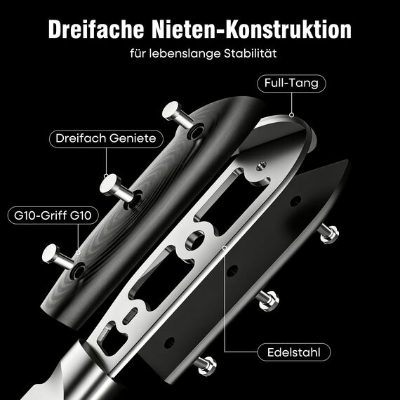 PAUDIN Filetiermesser fisch Messer 18 cm, Filitiermesser Scharf Fisch aus Deutscher Edelstahl 1.4116, Profi Küchenmesser Fischfiliermesser und Ultra Scharfe Messer mit Ergonomischer G10 Griff