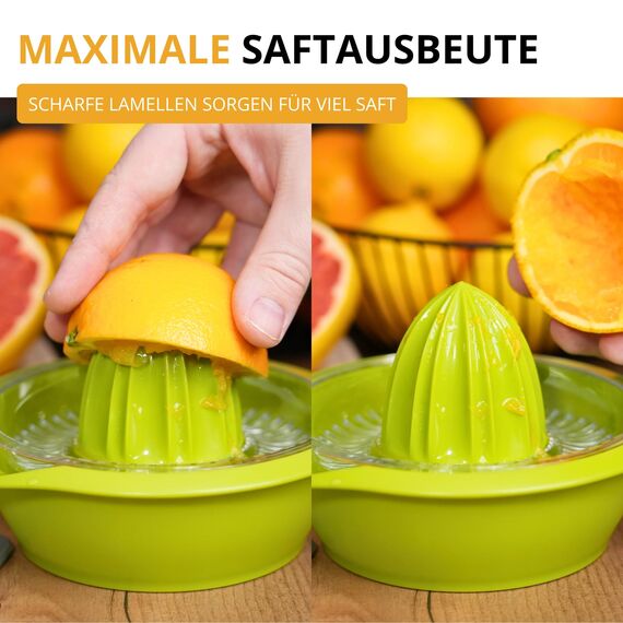 Westmark Zitronen-/Zitruspresse mit Behälter, Durchmesser: 18,7 cm, Fassungsvermögen: 0,5 Liter, Kunststoff, Limetta, Apfelgrün, 3091227A