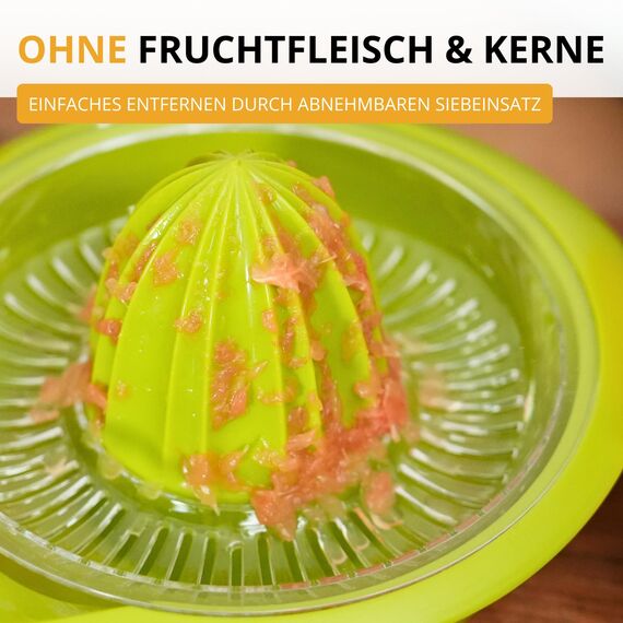 Westmark Zitronen-/Zitruspresse mit Behälter, Durchmesser: 18,7 cm, Fassungsvermögen: 0,5 Liter, Kunststoff, Limetta, Apfelgrün, 3091227A