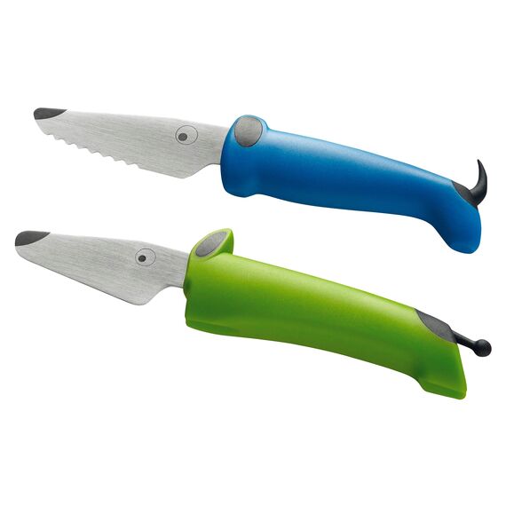 KUHN 22289 RIKON Kinderkitchen Messerset 2-teilig, grün/blau ,