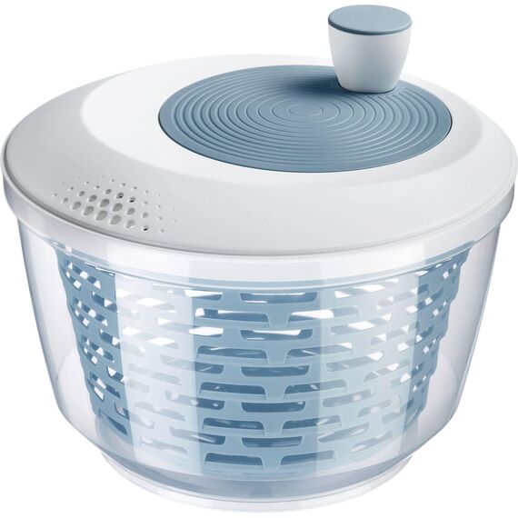 Westmark Salatschleuder – Fassungsvermögen: 4,4 Liter, ø 23,5 cm, Kunststoff, BPA-frei, Spinderella – Blau