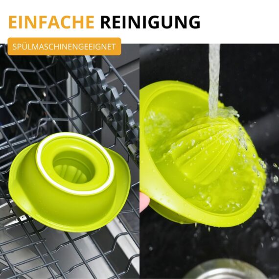 Westmark Zitronen-/Zitruspresse mit Behälter, Durchmesser: 18,7 cm, Fassungsvermögen: 0,5 Liter, Kunststoff, Limetta, Apfelgrün, 3091227A