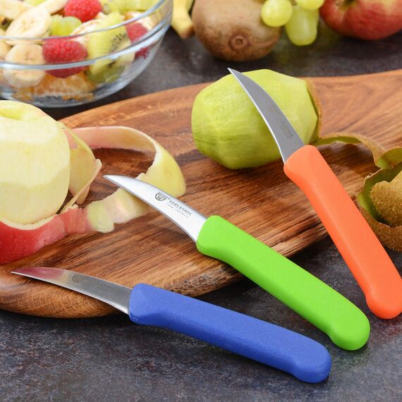 GRÄWE Obstmesser, 3er Set, Gemüsemesser, kleines Küchenmesser-Set, Schälmesser, Edelstahl, bunt, super scharf geschliffen